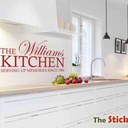Personalised Kitchen Wall Sticker - Family Serving Memories Since Contemporary Vinyl Decal - thumbnail 2