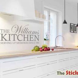 Personalised Kitchen Wall Sticker - Family Serving Memories Since Contemporary Vinyl Decal - thumbnail 3
