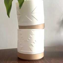 Aztec Two-Toned Plant Pot 3D Printed Planter With Drip Tray - thumbnail 3