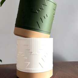 Aztec Two-Toned Plant Pot 3D Printed Planter With Drip Tray - thumbnail 2