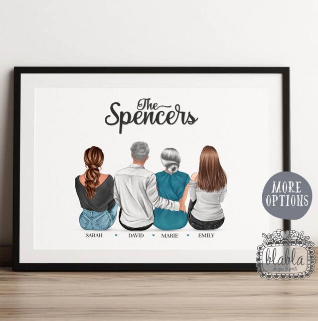 Personalised Family Print, Gift For Dad, Mum, Father's Day Gift, Where Life Begins & Love Never Ends - image 1