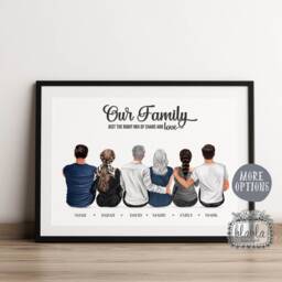 Personalised Family Print, Gift For Dad, Mum, Father's Day Gift, Where Life Begins & Love Never Ends - thumbnail 2