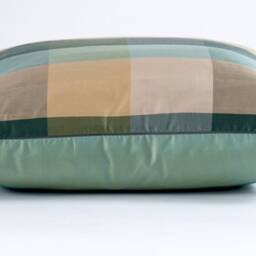 Green Check Silk Pillow Cover Teal Plaid Designer - thumbnail 4