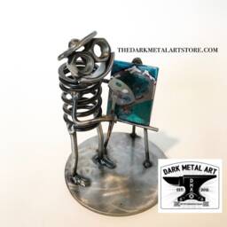 Metal Artist Sculpture Handmade Art Lover Gift - thumbnail 4