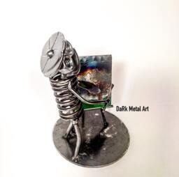 Metal Artist Sculpture Handmade Art Lover Gift - thumbnail 1