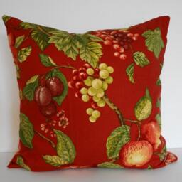 Red Decorativethrow Pillow Cover, Vineyard Fabric, 20x20, Cushion - thumbnail 3