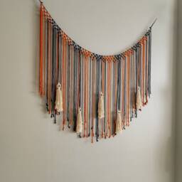 Halloween Ghost Garland, Decor, Tassel Spooky Gift, White Ghost, Goth Macrame, Witch Tapestry, Macrame Wall Hanging W93 - thumbnail 4