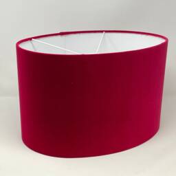 Raspberry Pink Velvet Oval Lampshade - thumbnail 2
