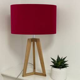 Raspberry Pink Velvet Oval Lampshade - thumbnail 3