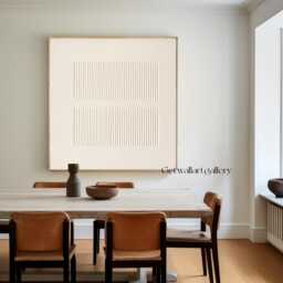 Beige Textured Plaster Painting, Minimal Scandinavian Wall Art For Bedroom - thumbnail 3