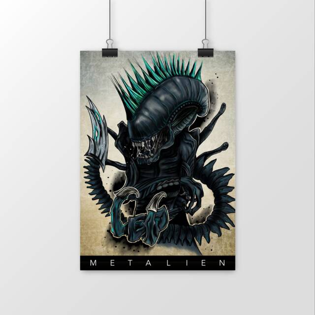 Poster Print 250G Alien Xenomorph Wall Decoration Science Fiction