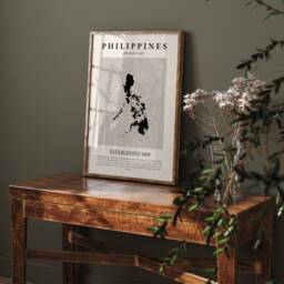 Philippines Map Vintage Abstract Wall Art Print Picasso + Matisse Inspired Travel Poster - thumbnail 2