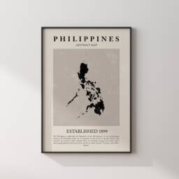 Philippines Map Vintage Abstract Wall Art Print Picasso + Matisse Inspired Travel Poster - thumbnail 1