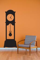 Grandfather Clock - Wall Decal Custom Vinyl Art Stickers - thumbnail 1