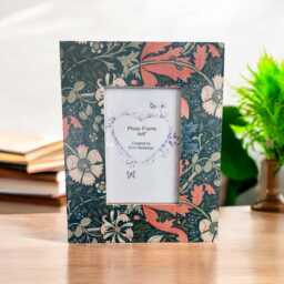 William Morris Compton Dark Blue, Oak Photo Frame, Floral Wooden Picture Home Decor, Gift - thumbnail 1
