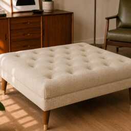 Handmade Deep Buttoned Chesterfield Coffee Table Custom Size - Upholstered in 100% British Cotswold Linen - thumbnail 3