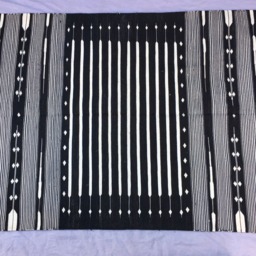 4x6 Black & White Cotton Rug Dhurrie - Stripes - thumbnail 2
