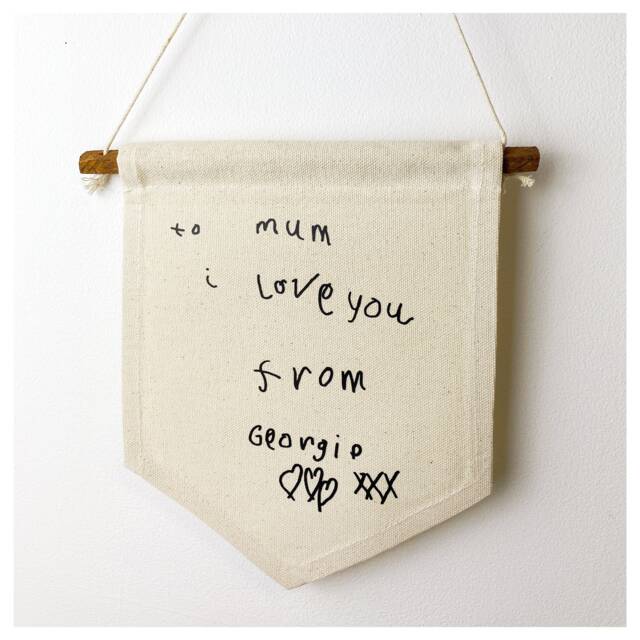 Love Letter Pennant Banner - Childs Handwriting Wall Hanging Flag - image 1