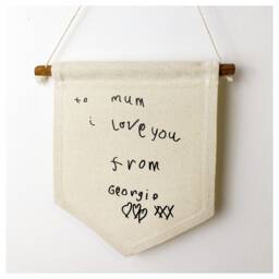 Love Letter Pennant Banner - Childs Handwriting Wall Hanging Flag