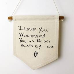 Love Letter Pennant Banner - Childs Handwriting Wall Hanging Flag - thumbnail 3
