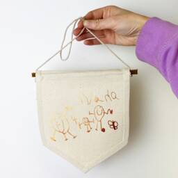 Love Letter Pennant Banner - Childs Handwriting Wall Hanging Flag - thumbnail 2