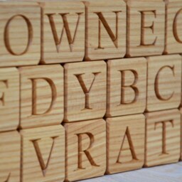 2 in 1 Wood English Alphabet Blocks Pictures Engraved Abc Block Learning Toy Letter Back To School Baby Shower Christmas Gift - thumbnail 4