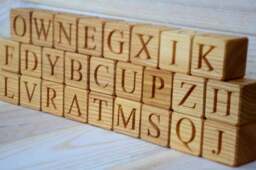 2 in 1 Wood English Alphabet Blocks Pictures Engraved Abc Block Learning Toy Letter Back To School Baby Shower Christmas Gift - thumbnail 2