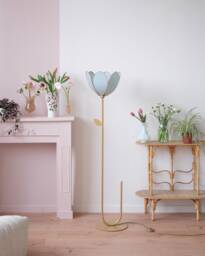 Simple Flower Floor Lamp & Lampshade - Sage - thumbnail 1