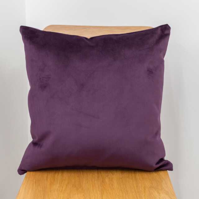 Heavyweight Velvet Cushion in Purple. Supersoft Chenille. Modern & On-Trend Home Accessory. 17x17