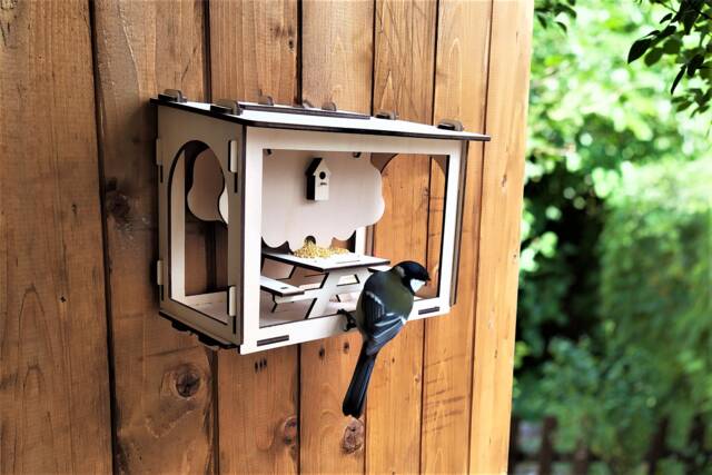 Diy Wall Mounted Bird Feeder Kit With Small Seed Hopper - image 1