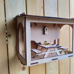 Diy Wall Mounted Bird Feeder Kit With Small Seed Hopper - thumbnail 2