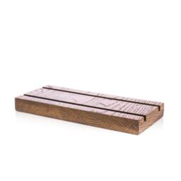 Personalized Oak Business Card Holder Wooden Desk Organizer, Store Display - thumbnail 1