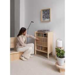 Small Turntable Stand, Vinyl Record Storage, Solid Wood Cabinet - Baster - thumbnail 2