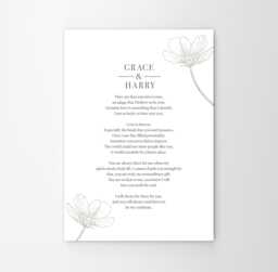 Custom Made Use Your Own Words Floral Personalised Poem Print Anniversary Gift Framing Wall Decor Handmade Wedding Remembrance Dove - thumbnail 1