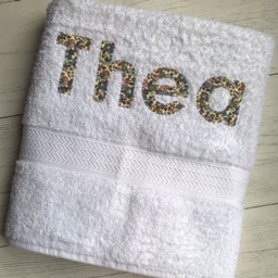 Personalised 100% Cotton Bath Towel With Liberty Of London Fabrics - thumbnail 2
