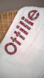Personalised 100% Cotton Bath Towel With Liberty Of London Fabrics - thumbnail 1