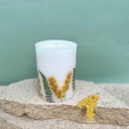Large Scented Pillar Candle, Candle Gift For Her, Botanical Candle, Long Lasting Canlde, Floral Candle, Thank You Gift, Birtday Her, Vegan - thumbnail 2