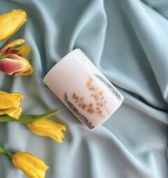 Large Scented Pillar Candle, Candle Gift For Her, Botanical Candle, Long Lasting Canlde, Floral Candle, Thank You Gift, Birtday Her, Vegan - thumbnail 1