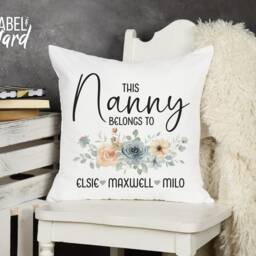 Floral Nanny Cushion, Mother's Day Gift For Nan, Gift, For Grandma Nana Noona - thumbnail 3