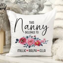 Floral Nanny Cushion, Mother's Day Gift For Nan, Gift, For Grandma Nana Noona - thumbnail 2