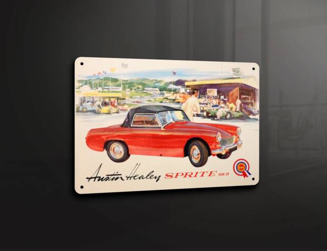 Austin Healey Sprite Car Garage - Metal Sign Plaque Wall Art Decor Signage