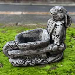 Concrete Rabbit Statue Outdoor Flower Pot Ornament Stone Bunny Figurine Handcrafted Animal Sculpture Cement Planter Decor Garden Gift - thumbnail 1