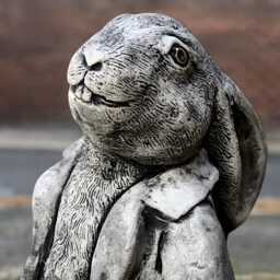 Concrete Rabbit Statue Outdoor Flower Pot Ornament Stone Bunny Figurine Handcrafted Animal Sculpture Cement Planter Decor Garden Gift - thumbnail 2