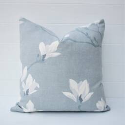 Laura Ashley Magnolia Grove Grey Cushion, Backed in Austen Off White, Handmade With A Zip Fastening 16 - thumbnail 3