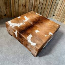 Handmade Genuine Cowhide Ottoman, Customisable in A Colour & Size Of Your Choice - Fo - thumbnail 3