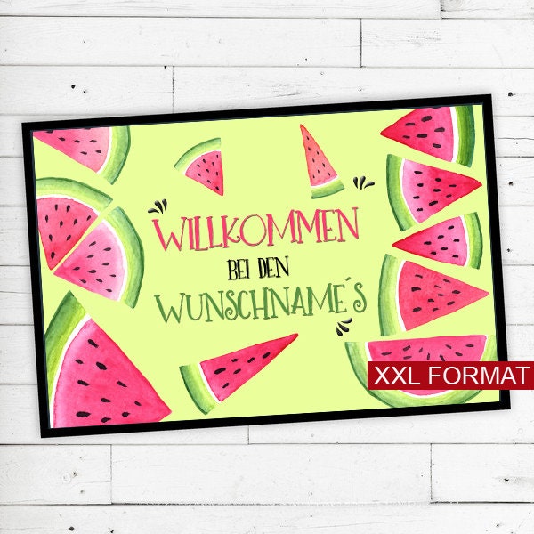 Dreckspatz?? Floor Mat Melon With Your Name Or Text Non-Slip - Washable High-Quality Outdoor Area Dirt Trap Door - image 1