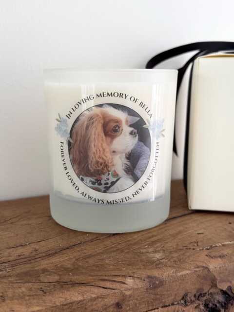 Pet Memorial Gift, Personalised Loss Candle, Soy Wax Scented in Loving Memory - image 1