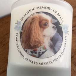 Pet Memorial Gift, Personalised Loss Candle, Soy Wax Scented in Loving Memory - thumbnail 3