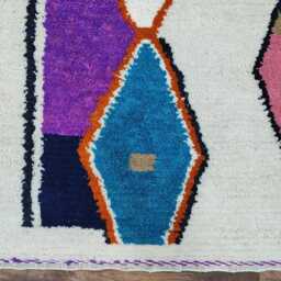 Custom Boujad Wool Rug - Handmade Moroccan Carpet, Bohemian Home Decor - thumbnail 4