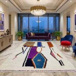 Custom Boujad Wool Rug - Handmade Moroccan Carpet, Bohemian Home Decor - thumbnail 3